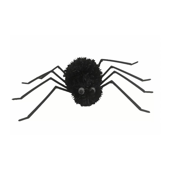 Unbranded Other - 10" PLASTIC TINSEL BLACK SPIDER GOOGLY EYES FALL HALLOWEEN DECOR OR CRAFTS